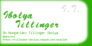 ibolya tillinger business card